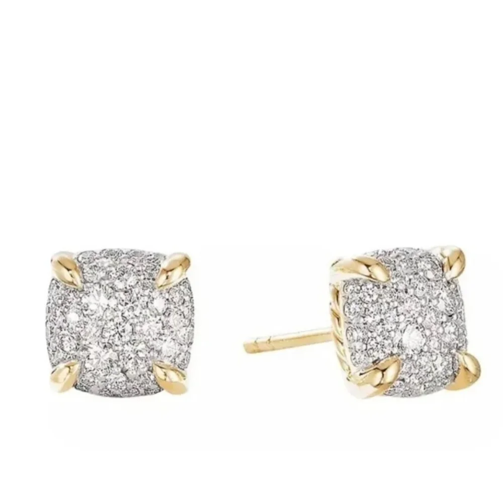 Authentic David Yurman Pave Diamond  earrings - Picture 2 of 3